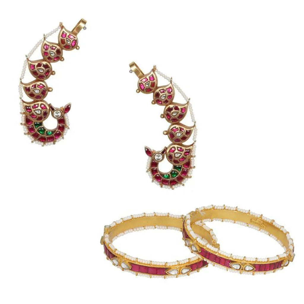 Silver Kundan Earcuff