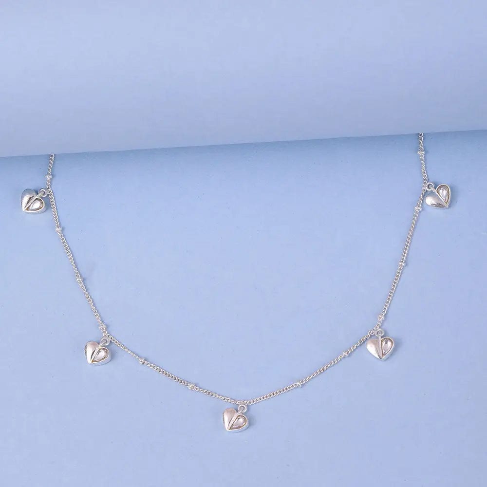 Single Little Hearts Motif Silver 92.5 ANklets