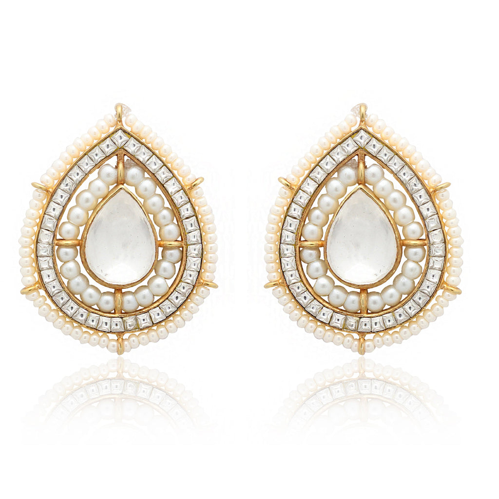 ALLURE SILVER WHITE PEARL EARRING