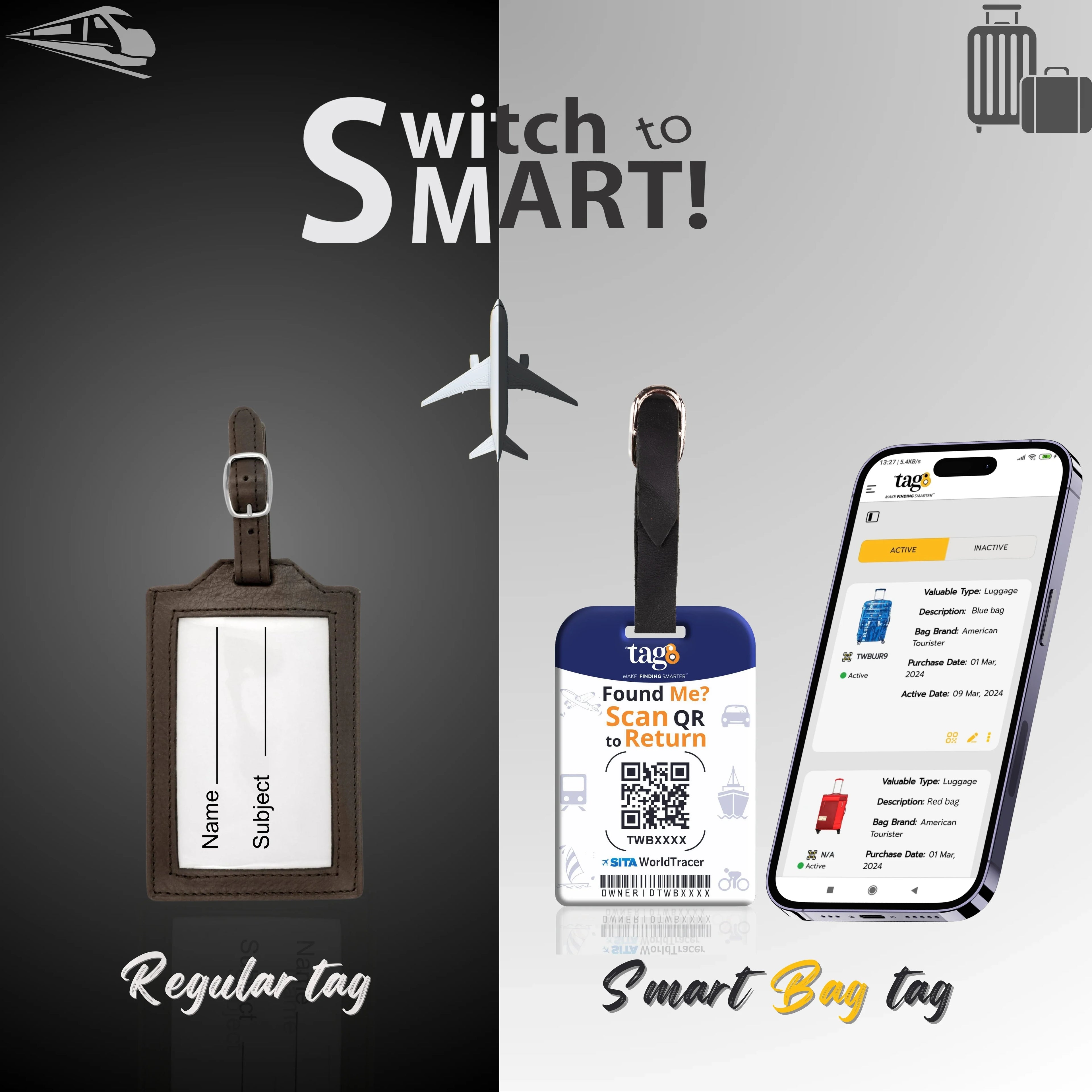 Australia QR Bag Tag by tag8 for luggage safety