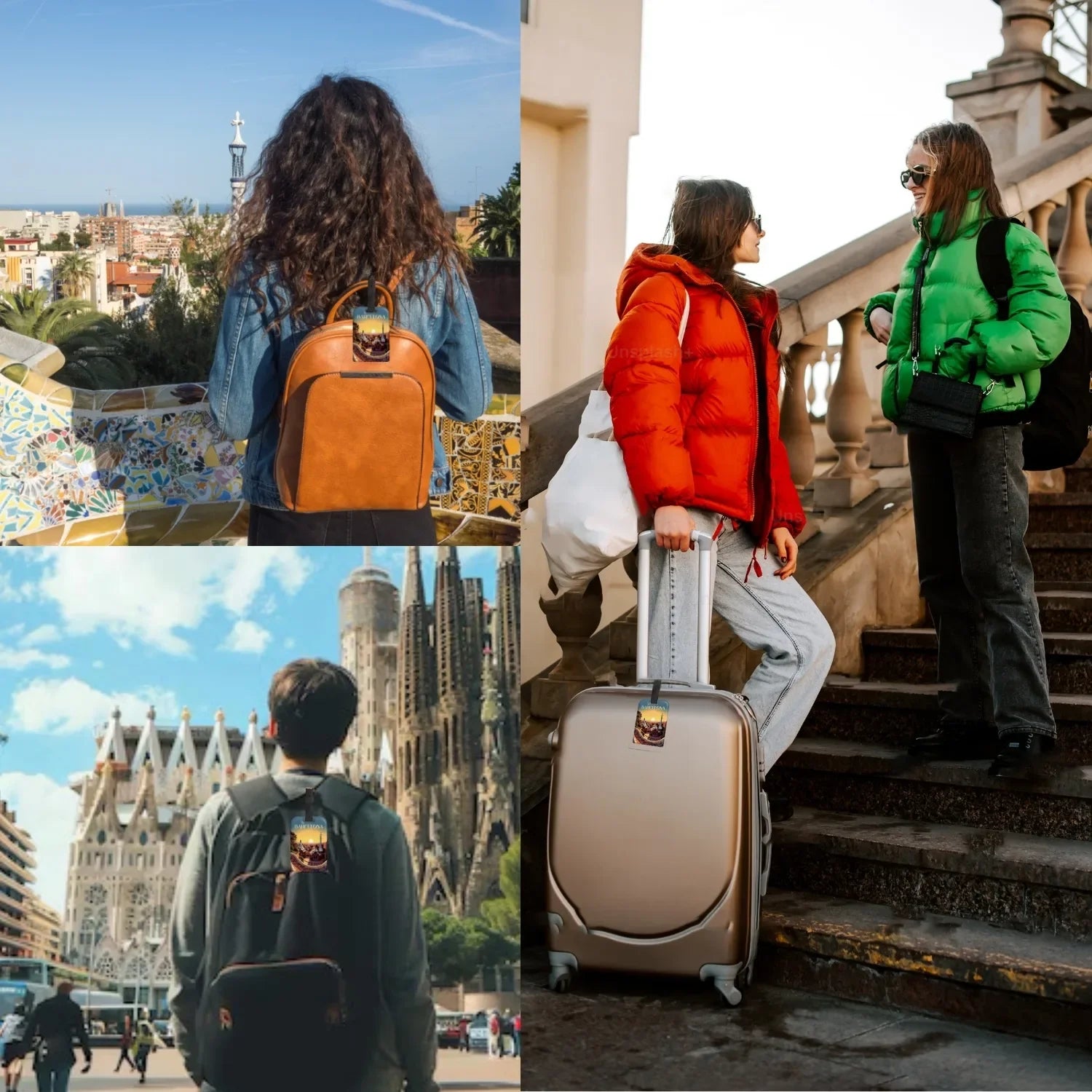 Barcelona QR Bag Tag by tag8 for luggage safety