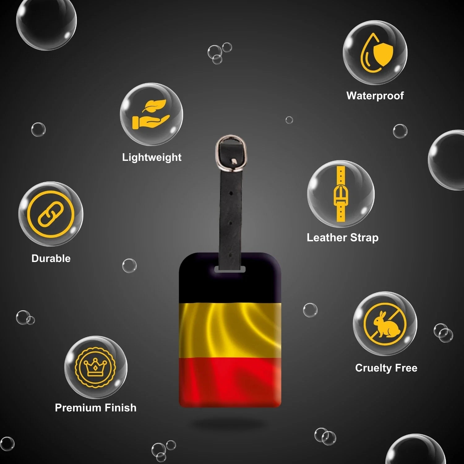 Belgium QR Bag Tag by tag8 for travel safety