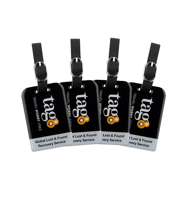 Black Bag Security QR Bag Tag by tag8 for luggage tracking