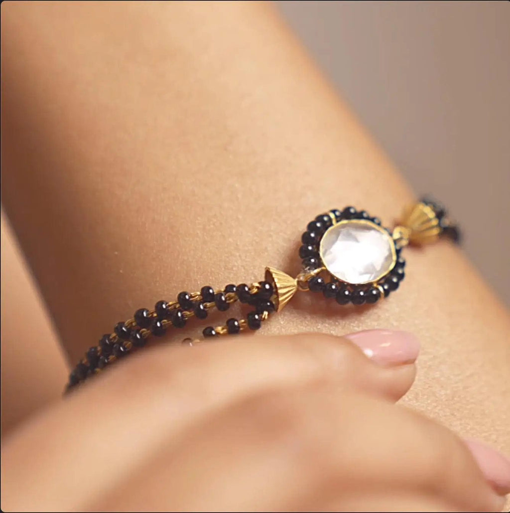 Black beads mangalsutra bracelet