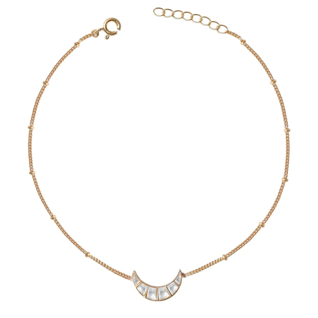 Single 92.5 Sterling Silver Moon Anklet