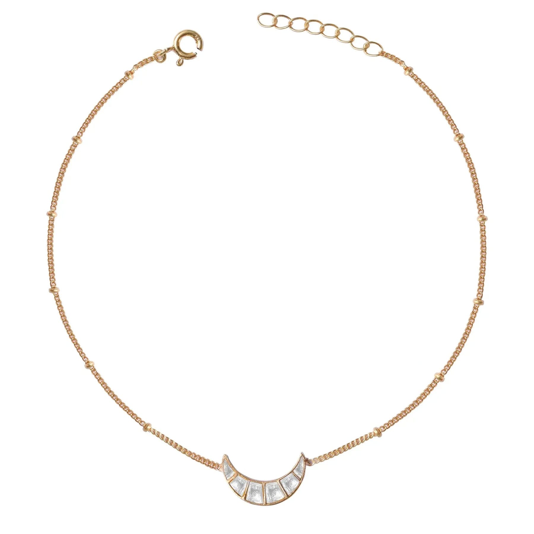Single 92.5 Sterling Silver Moon Anklet
