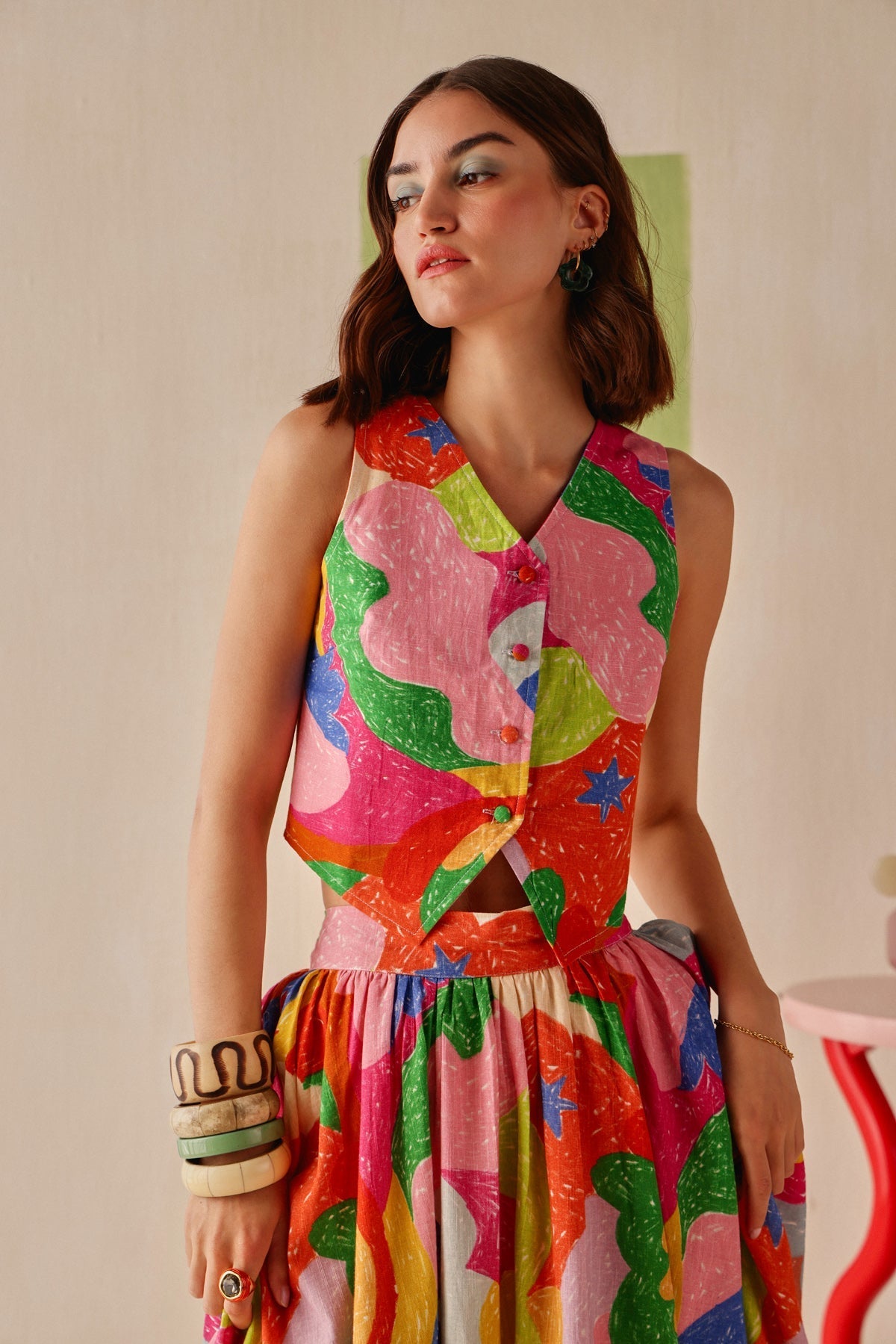 Chroma Waistcoat - Sage By Mala