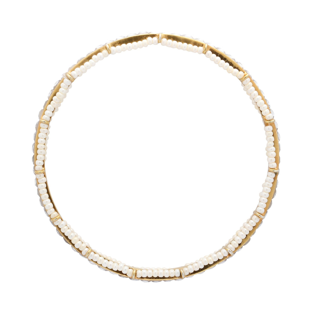 CLASSIQUE SILVER WHITE BEAD BANGLE Bangles-Bracelets - By Unniyarcha - Original Manufacturers of Silver Jewelry, Gold Plated Jewellery, Fashion Jewellery and Personalized Soul Bands and Personalized Jewelry