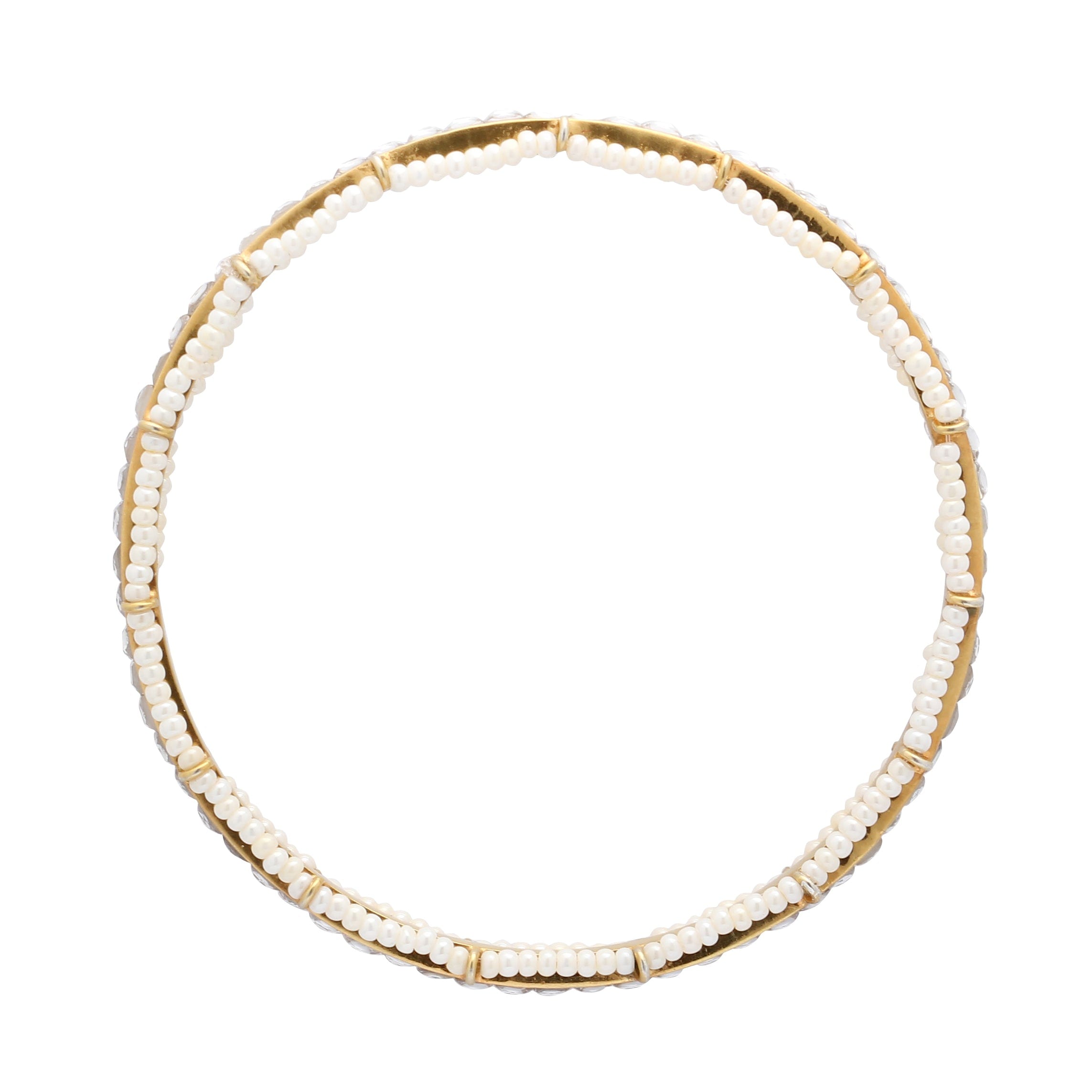 CLASSIQUE SILVER WHITE BEAD BANGLE Bangles-Bracelets - By Unniyarcha - Original Manufacturers of Silver Jewelry, Gold Plated Jewellery, Fashion Jewellery and Personalized Soul Bands and Personalized Jewelry