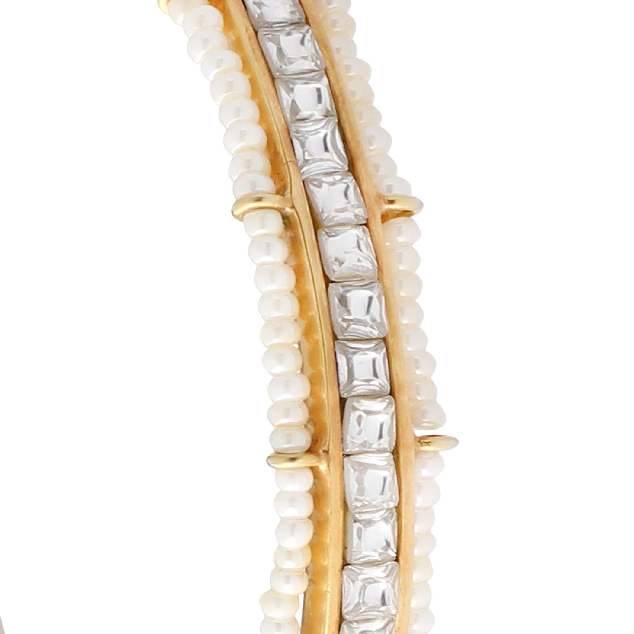 CLASSIQUE SILVER WHITE BEAD BANGLE Bangles-Bracelets - By Unniyarcha - Original Manufacturers of Silver Jewelry, Gold Plated Jewellery, Fashion Jewellery and Personalized Soul Bands and Personalized Jewelry
