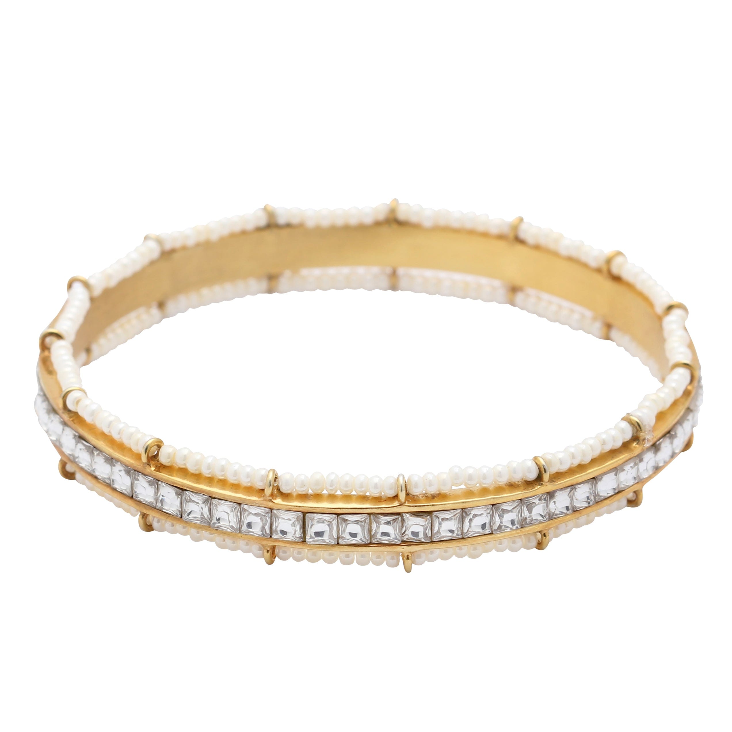 CLASSIQUE SILVER WHITE BEAD BANGLE Bangles-Bracelets - By Unniyarcha - Original Manufacturers of Silver Jewelry, Gold Plated Jewellery, Fashion Jewellery and Personalized Soul Bands and Personalized Jewelry