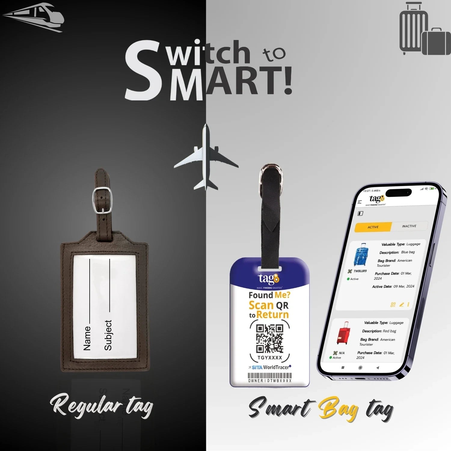 Croatia QR Bag Tag by tag8 for secure travel