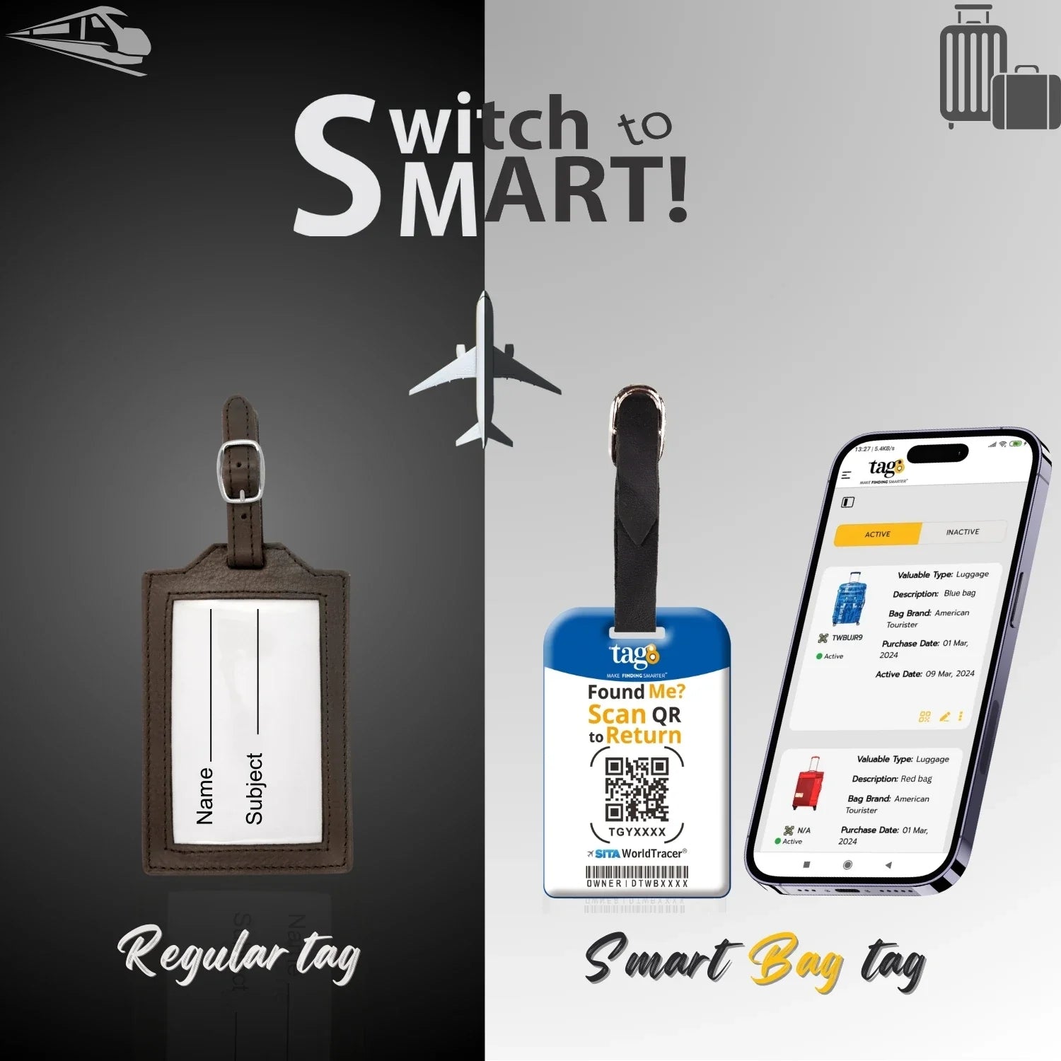 Czech Republic QR Bag Tag by tag8 for luggage recovery