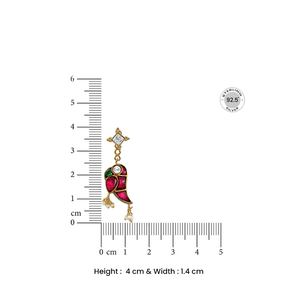 Mithu Silver 24k Gold Plated Stud Earrings