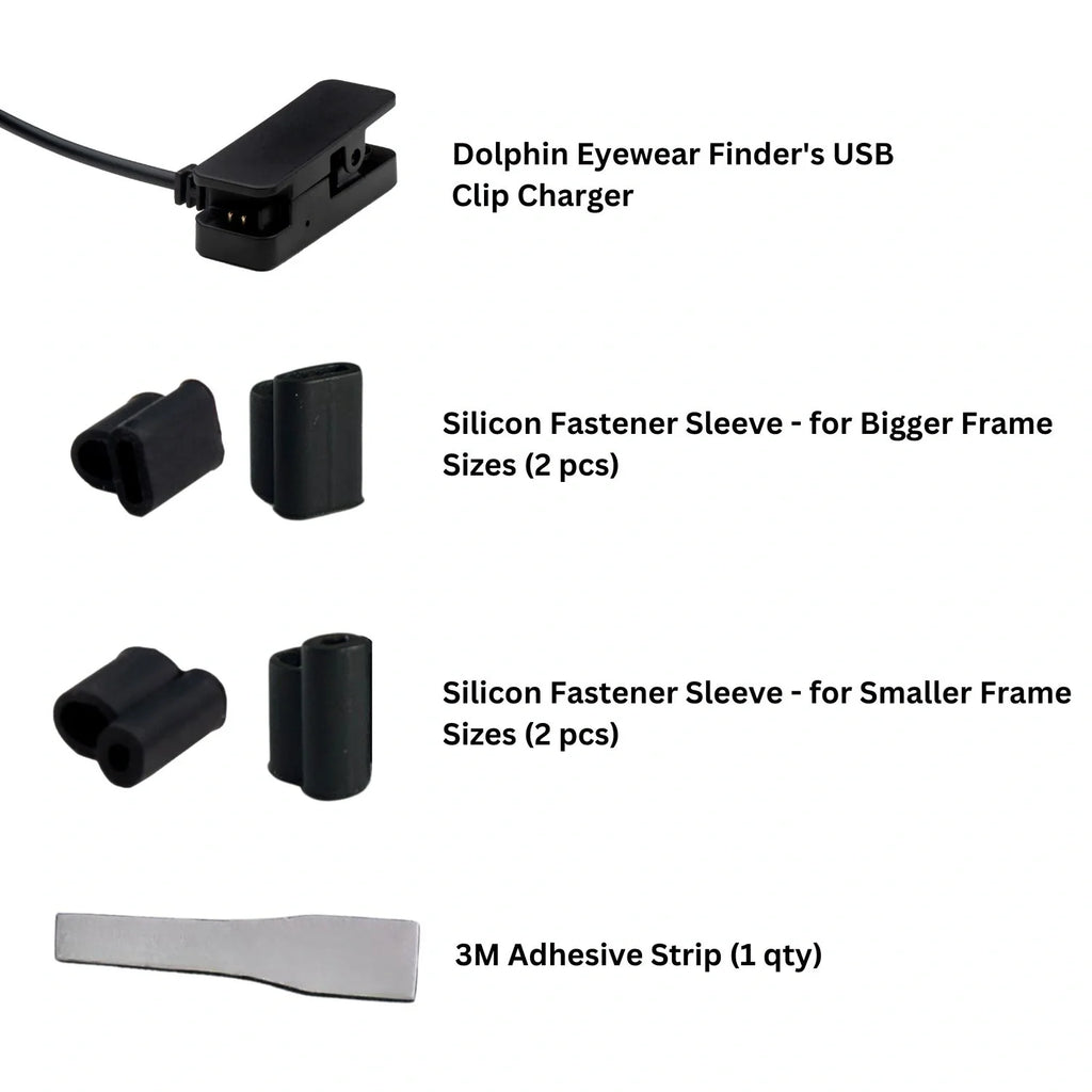 Dolphin Eyewear Charger and accessory kit for eyewear