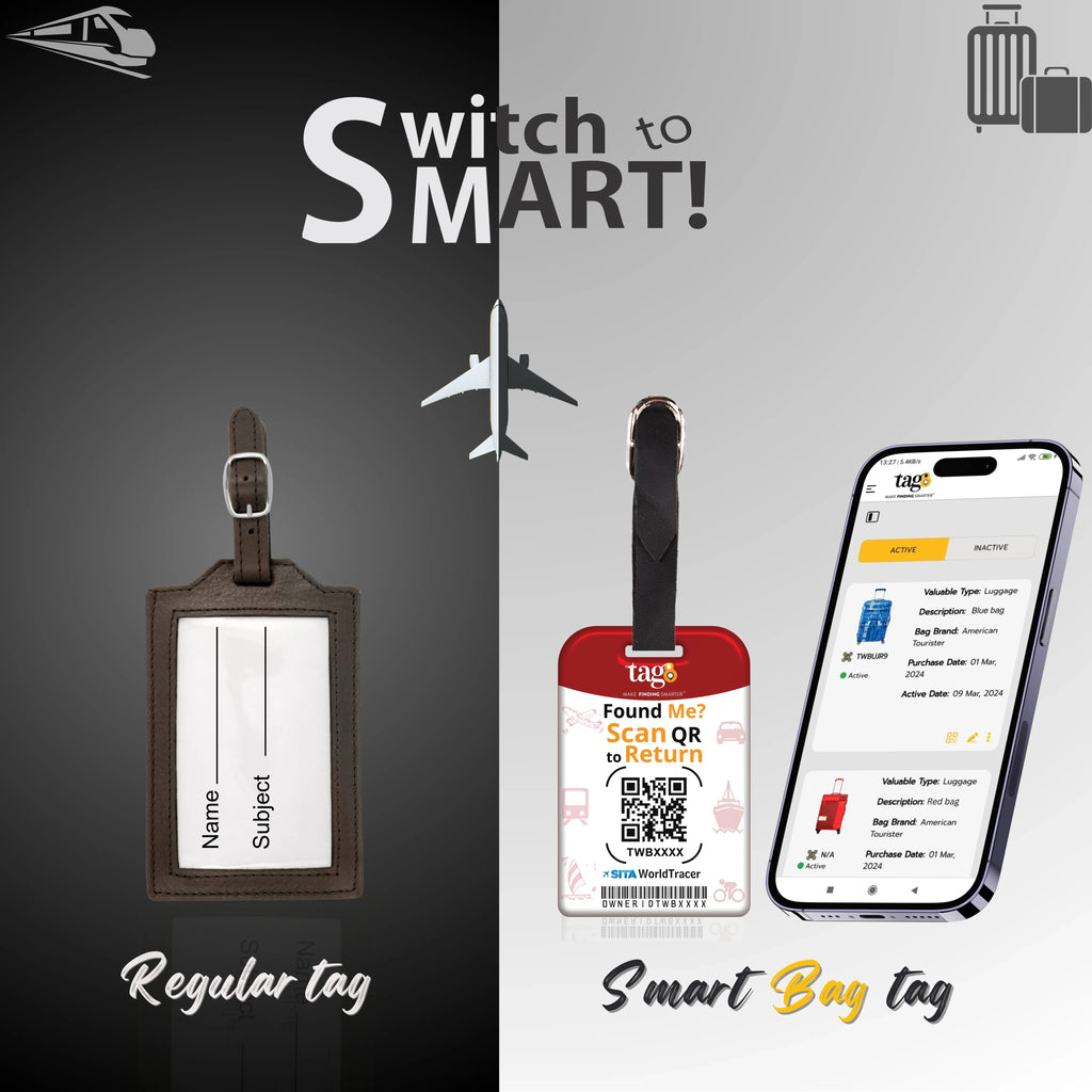 England QR Bag Tag by tag8 with QR code for safety