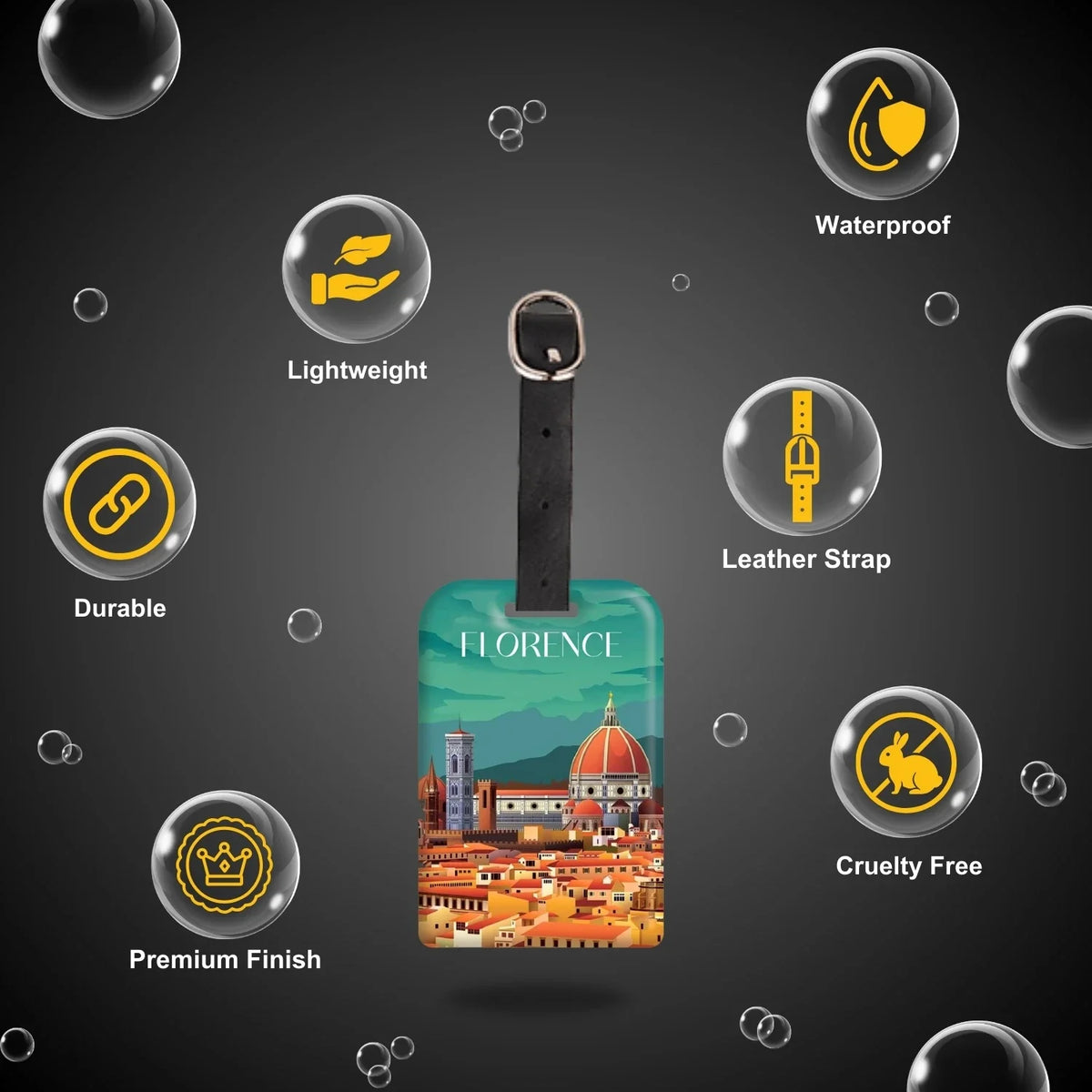 Florence QR Bag Tag by tag8 for bag tracking