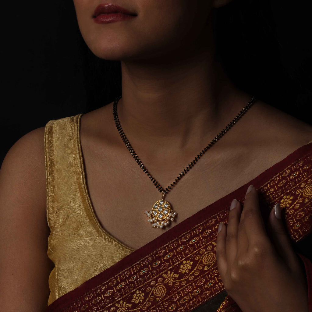 Gold Plated Kundan Silver Mangalsutra Necklaces - By Unniyarcha - Original Manufacturers of Silver Jewelry, Gold Plated Jewellery, Fashion Jewellery and Personalized Soul Bands and Personalized Jewelry