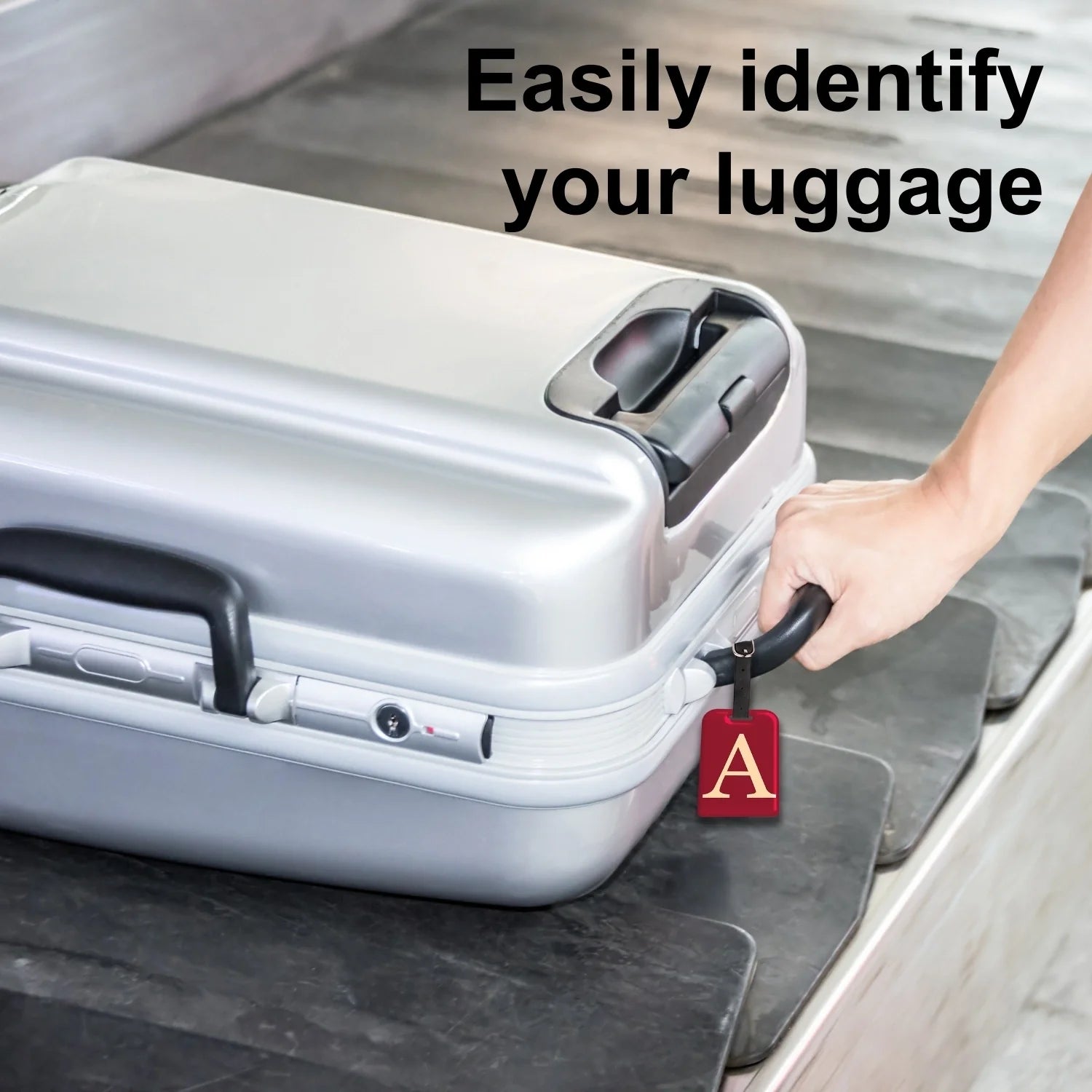 QR tag for bag with initial A
