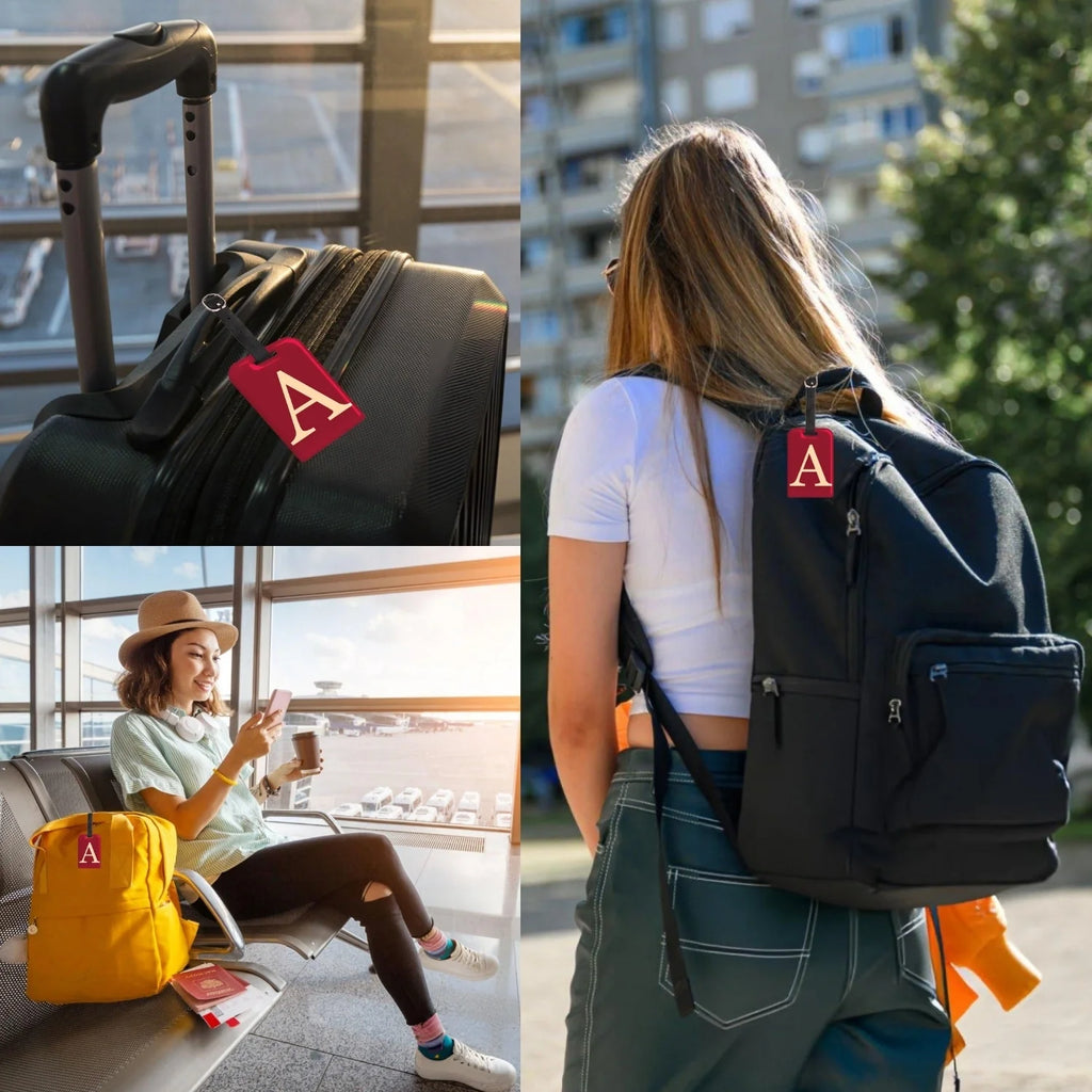 QR tag for bag with initial A