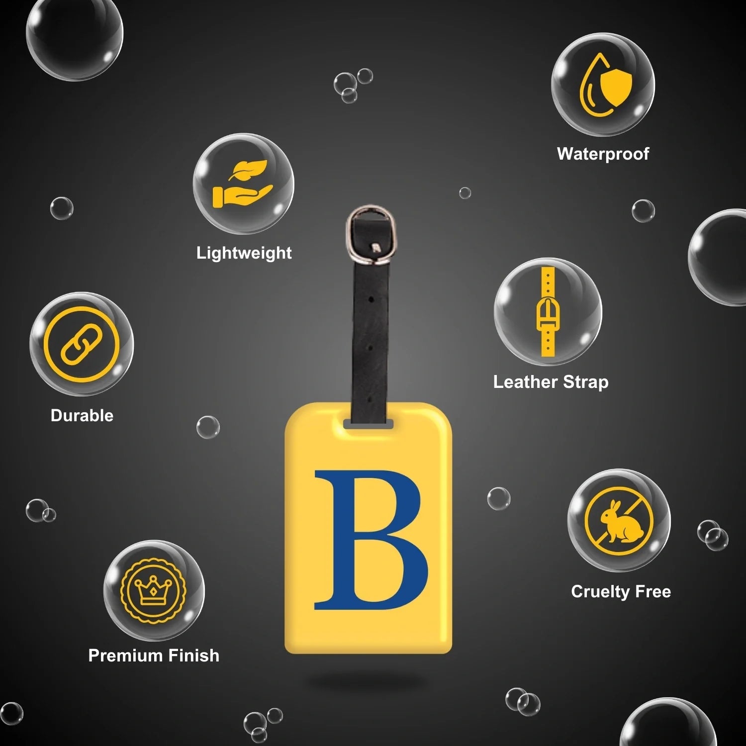 QR tag for bag with initial B