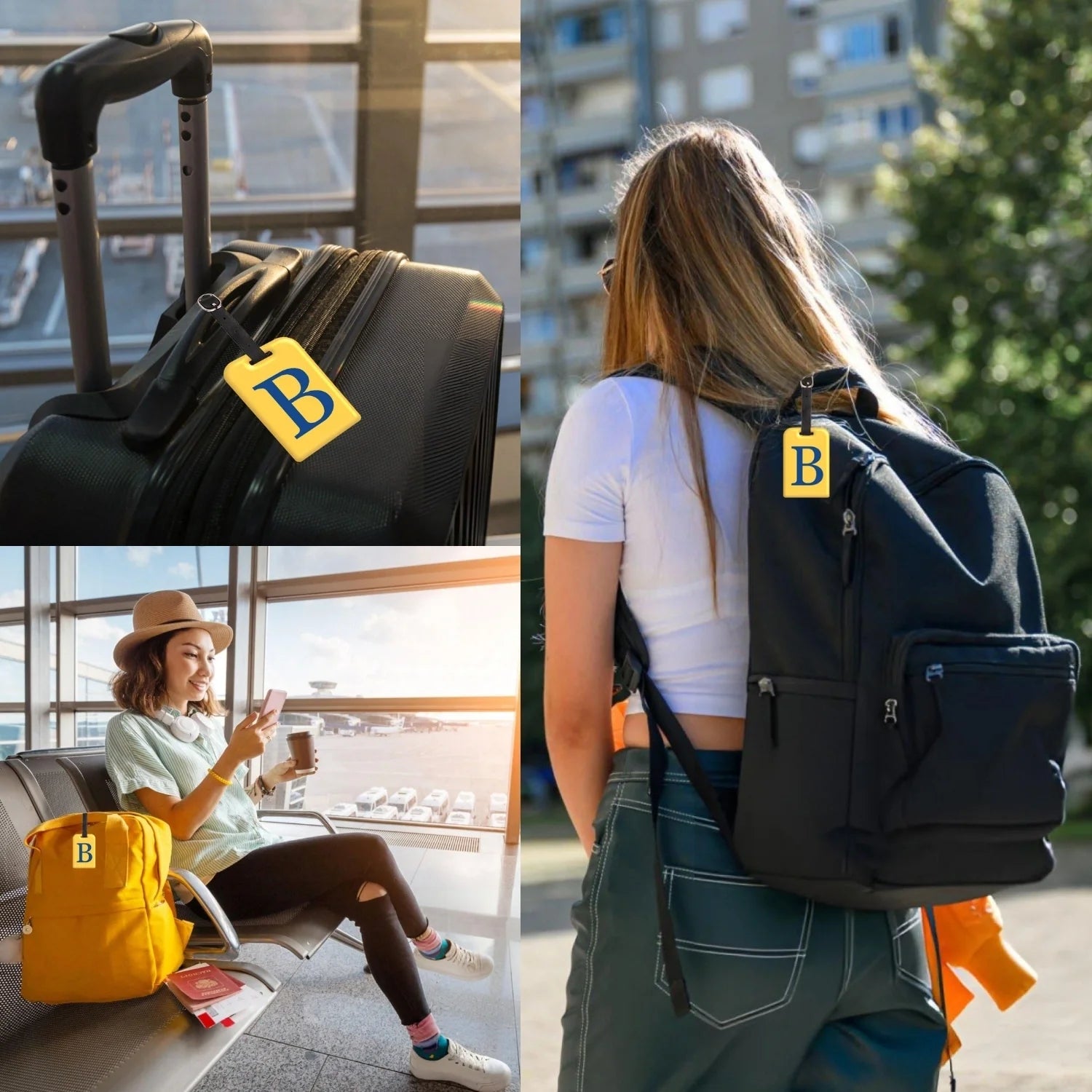 QR tag for bag with initial B