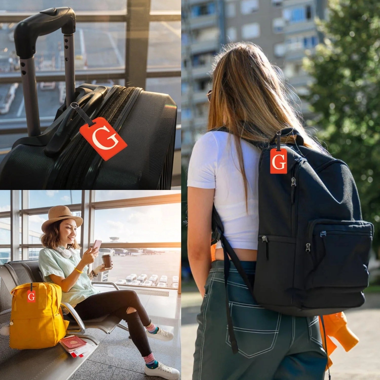 QR tag for bag with initial G