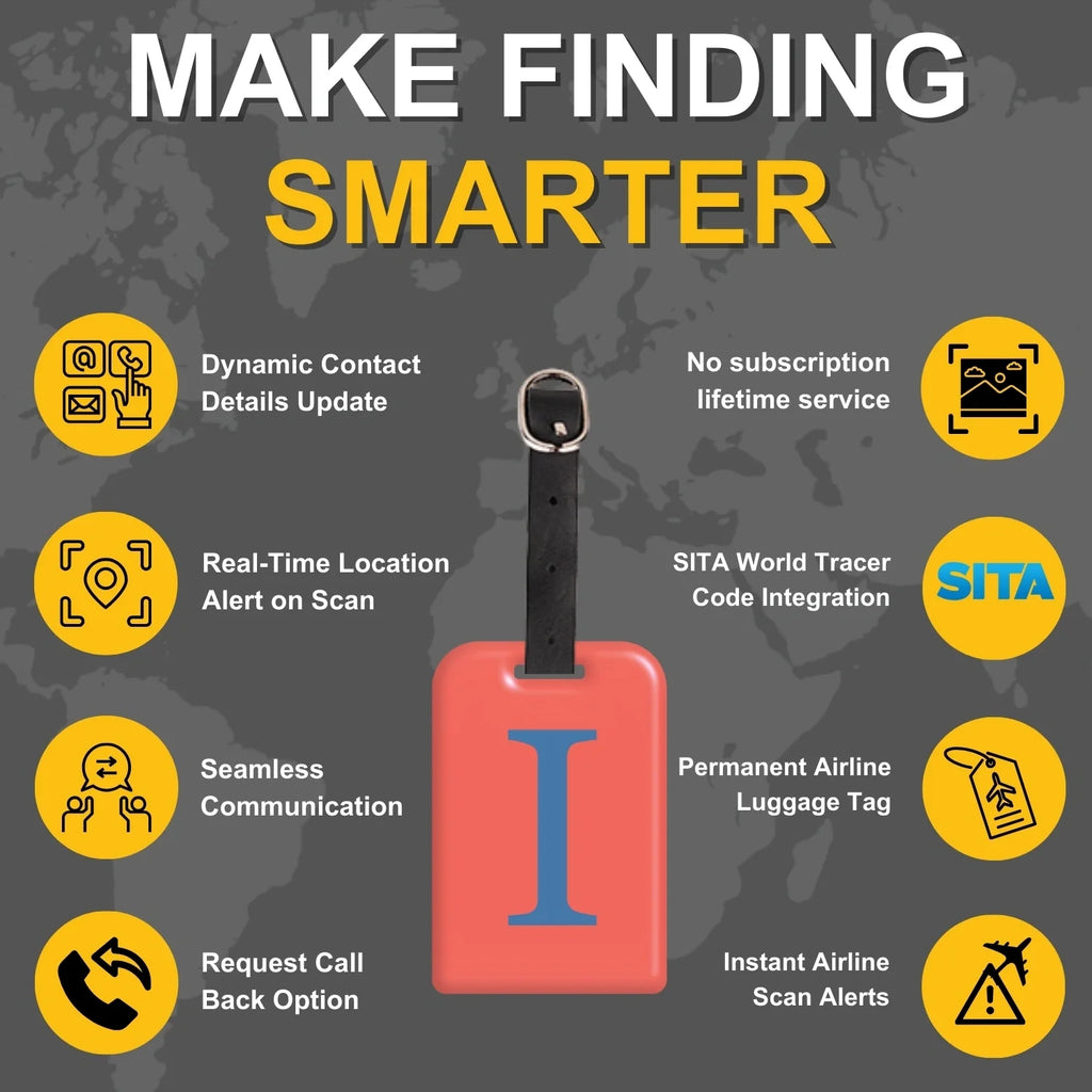 QR tag for bag with initial I