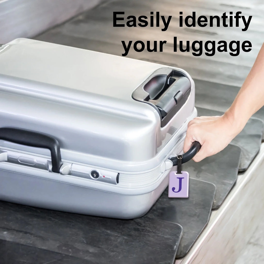 QR tag for bag with initial J