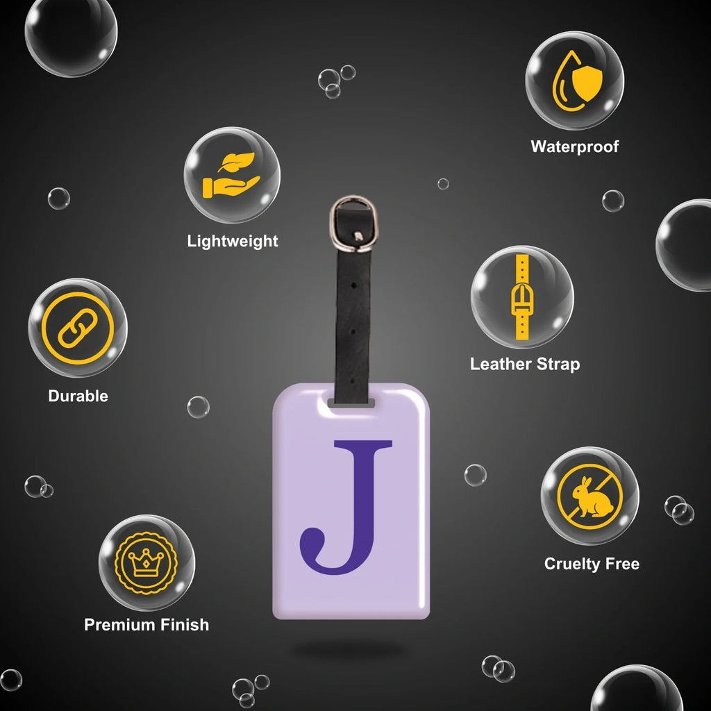 QR tag for bag with initial J