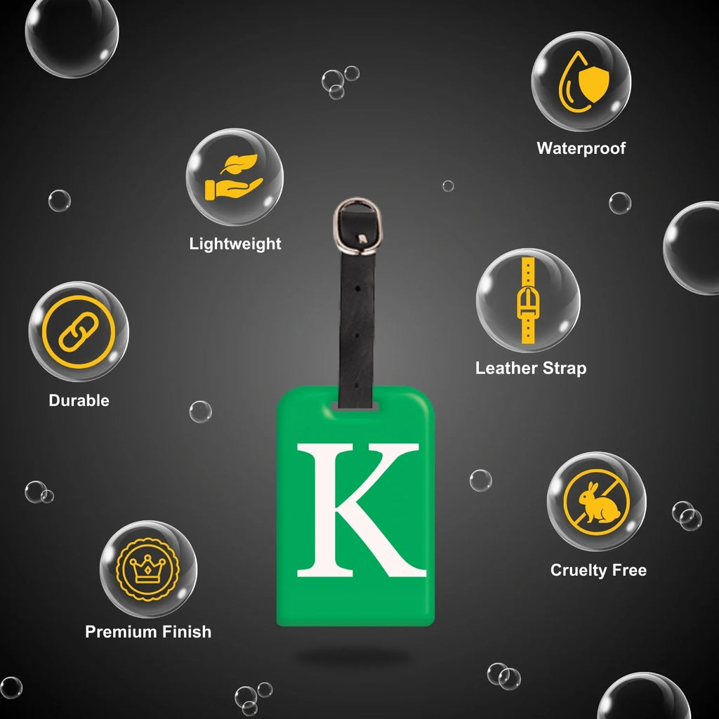 QR tag for bag with initial K