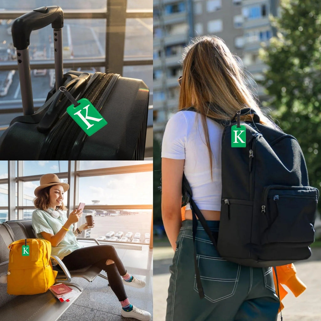 QR tag for bag with initial K