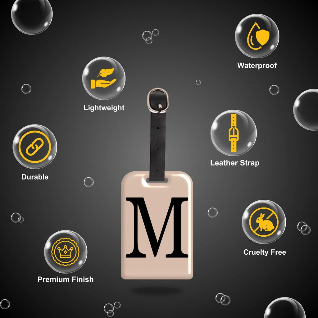  QR tag for bag with initial M
