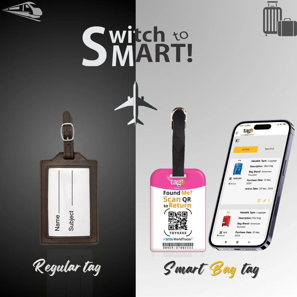 QR tag for bag with initial O