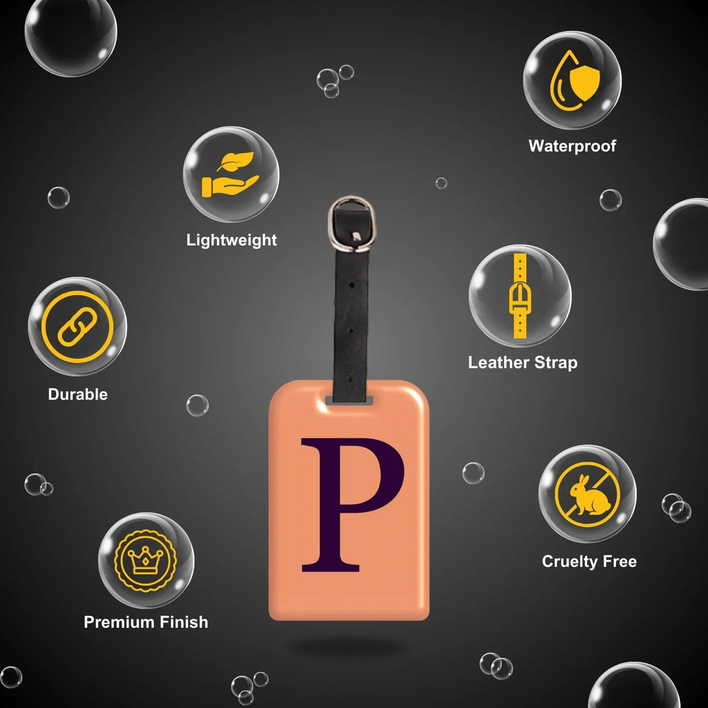 QR tag for bag with initial P