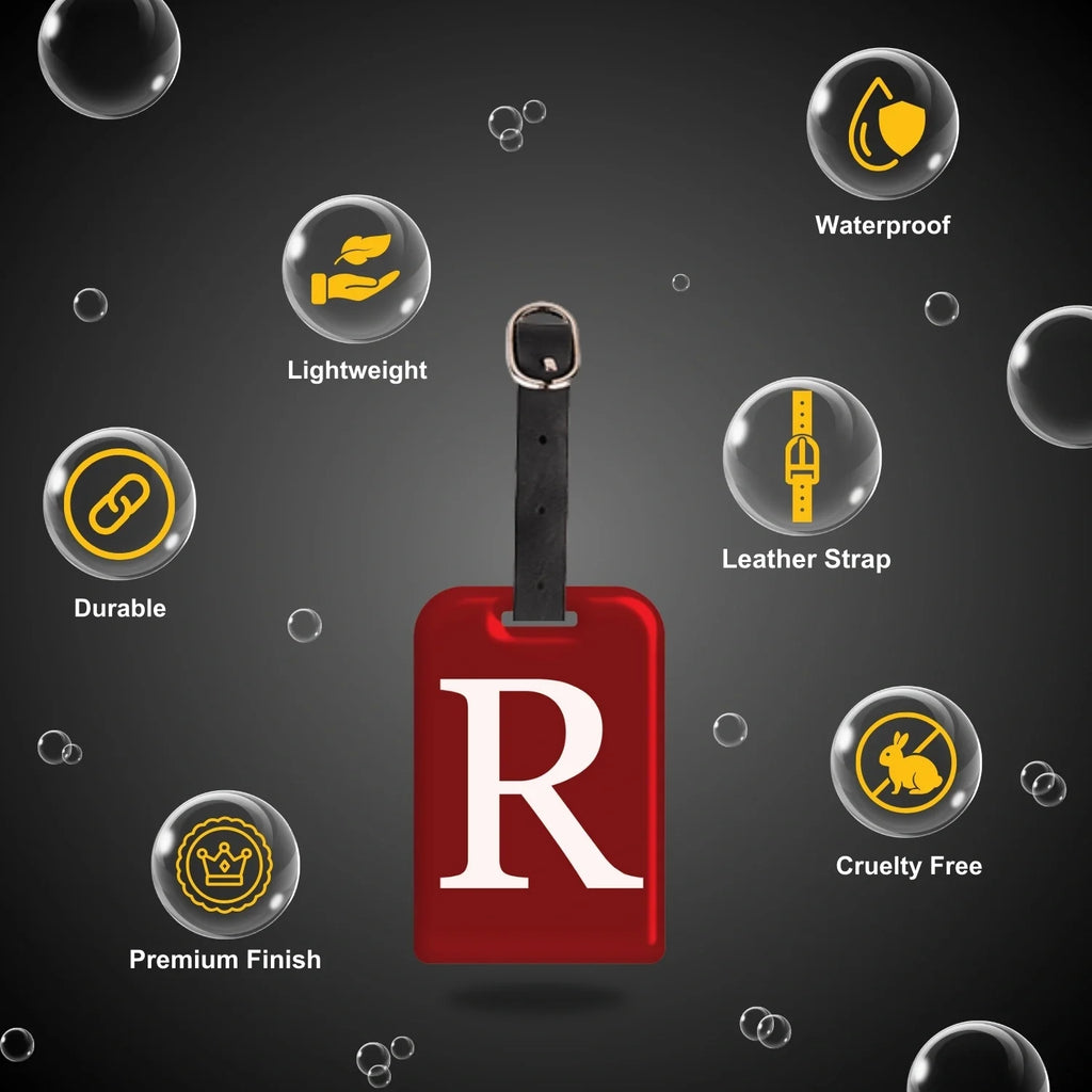 QR tag for bag with initial R