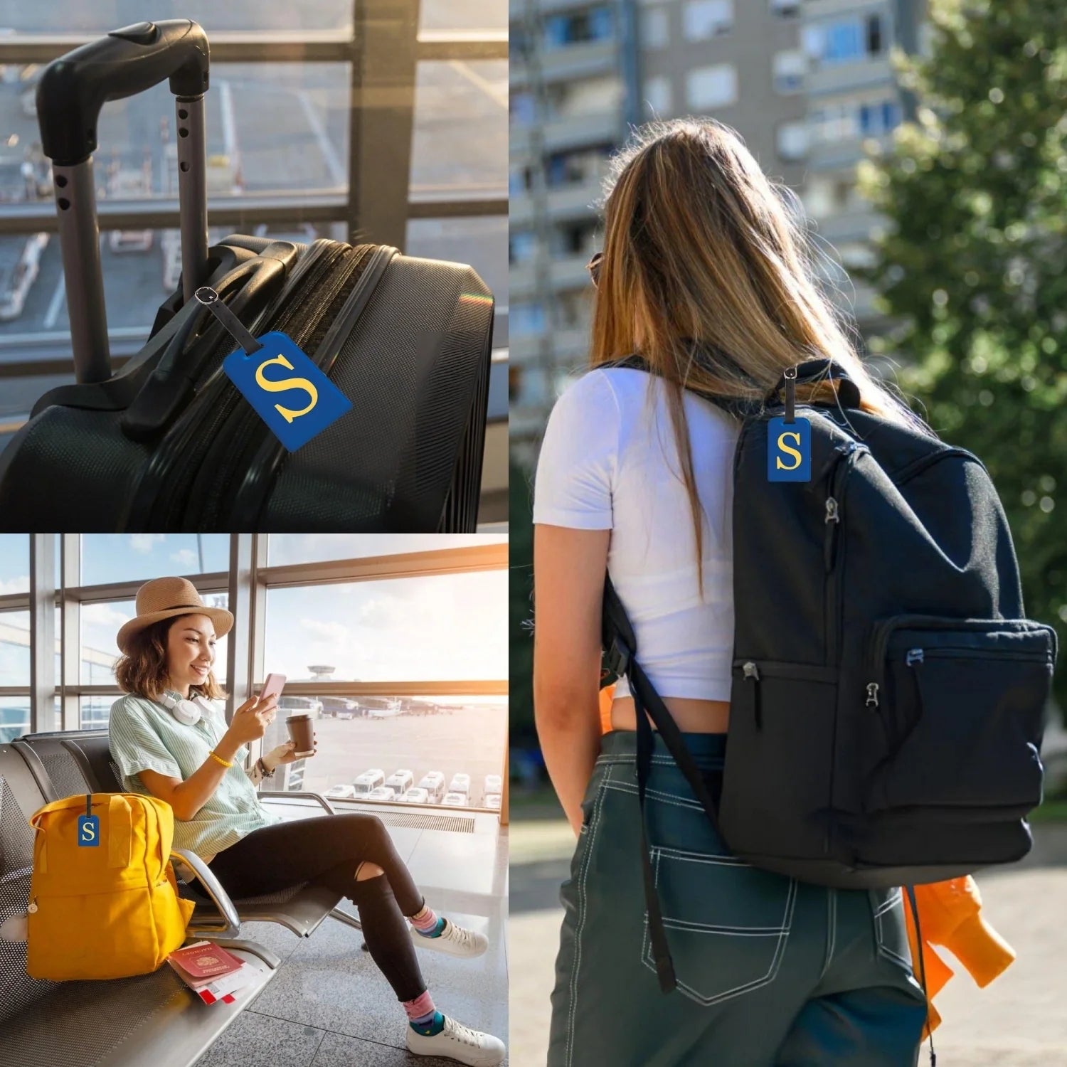 QR tag for bag with initial S
