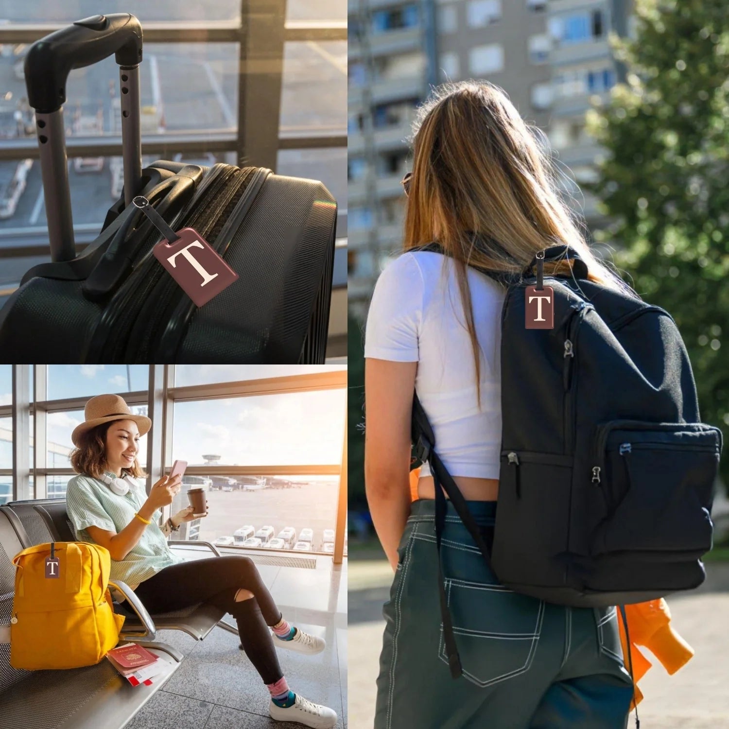 QR tag for bag with initial T