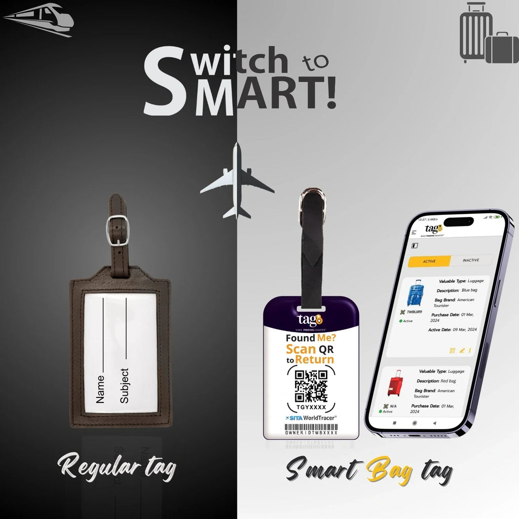 QR tag for bag with initial Y