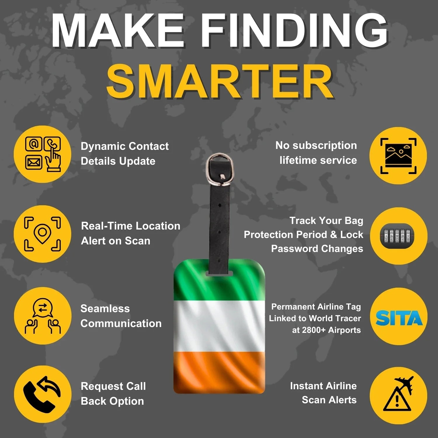 Ireland QR Bag Tag by tag8 for bag security