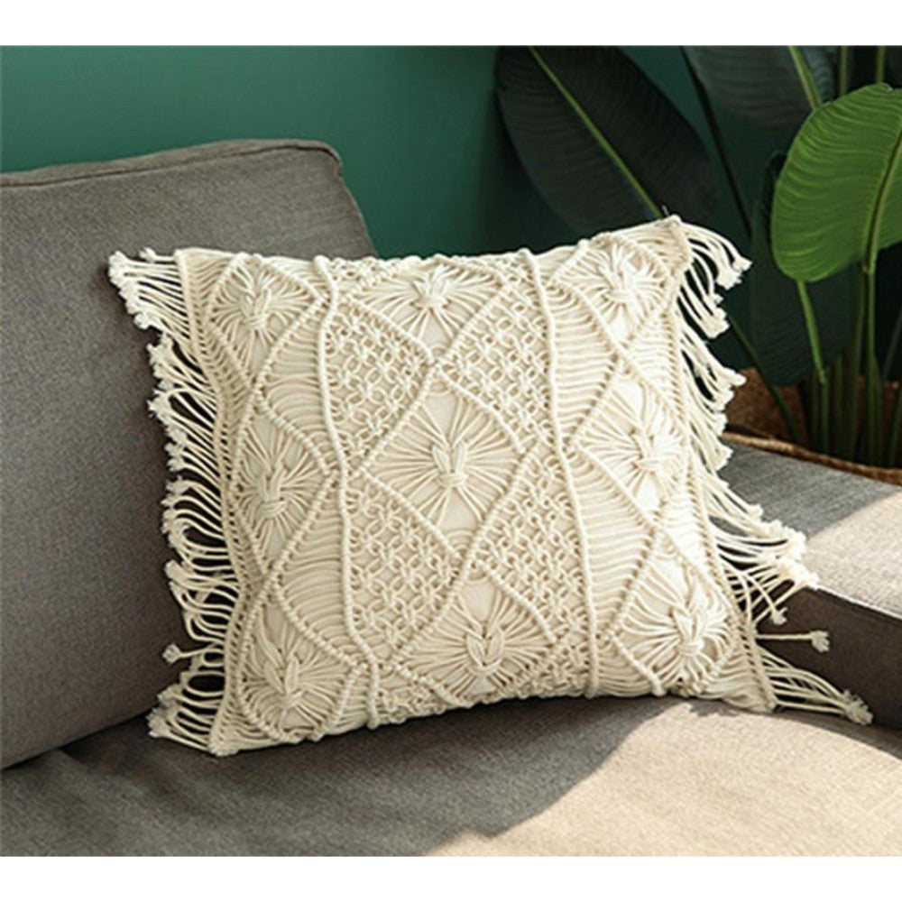 Macrame Cushion Cover 
Size : 16X16-Indiehaat