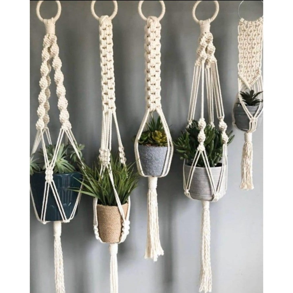 White Macrame Pot Hanger
Set Of 5 Pcs-Indiehaat