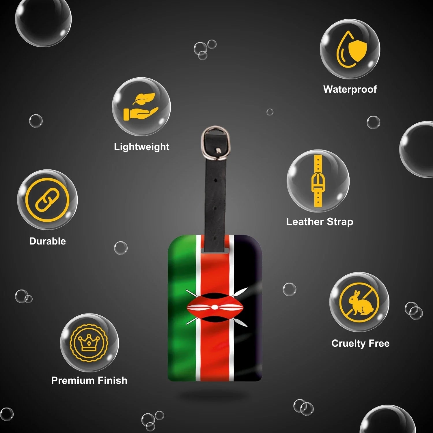 Kenya QR Bag Tag by tag8 with secure QR code