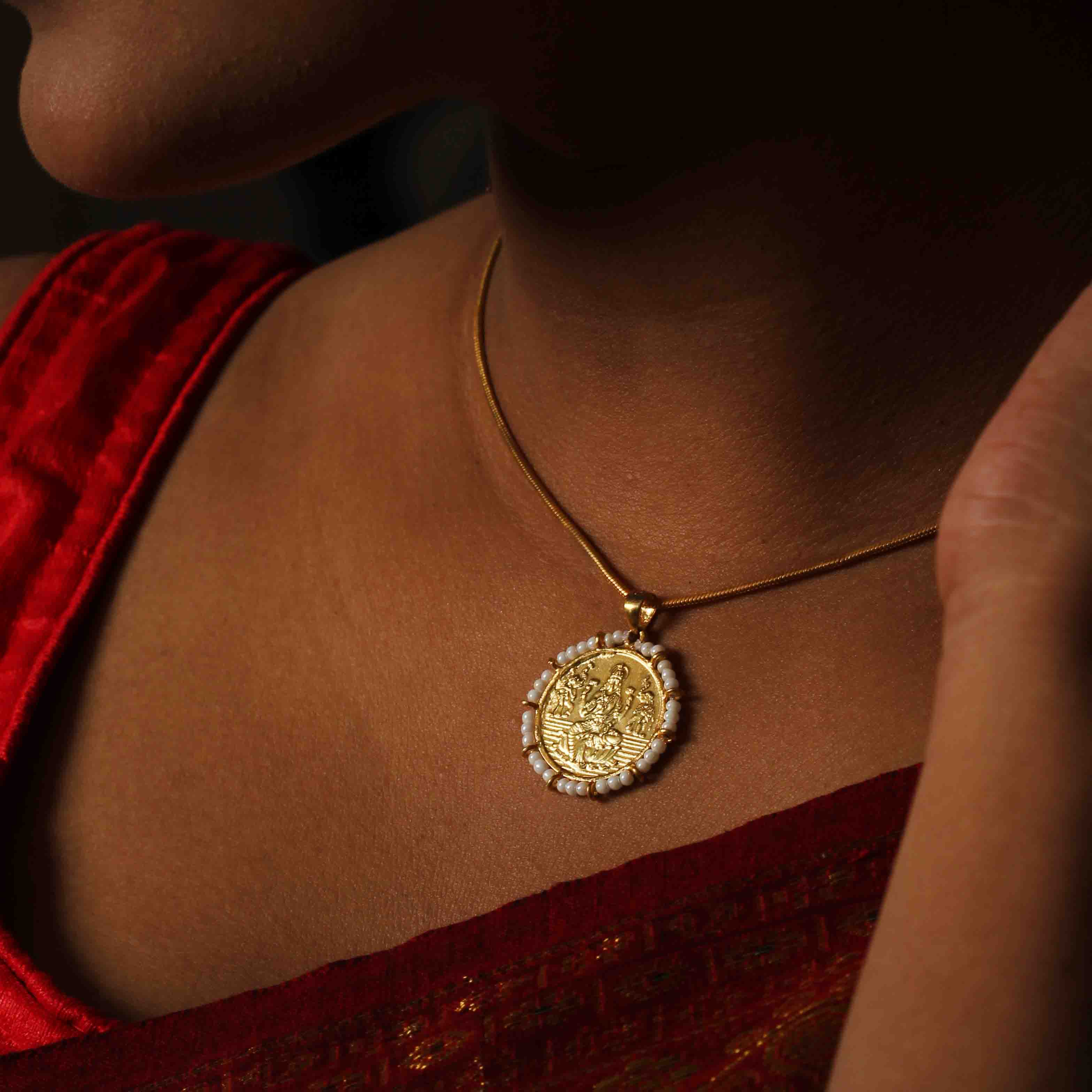 Kuber Silver Gold Plated Coin Necklace Necklaces - By Unniyarcha - Original Manufacturers of Silver Jewelry, Gold Plated Jewellery, Fashion Jewellery and Personalized Soul Bands and Personalized Jewelry