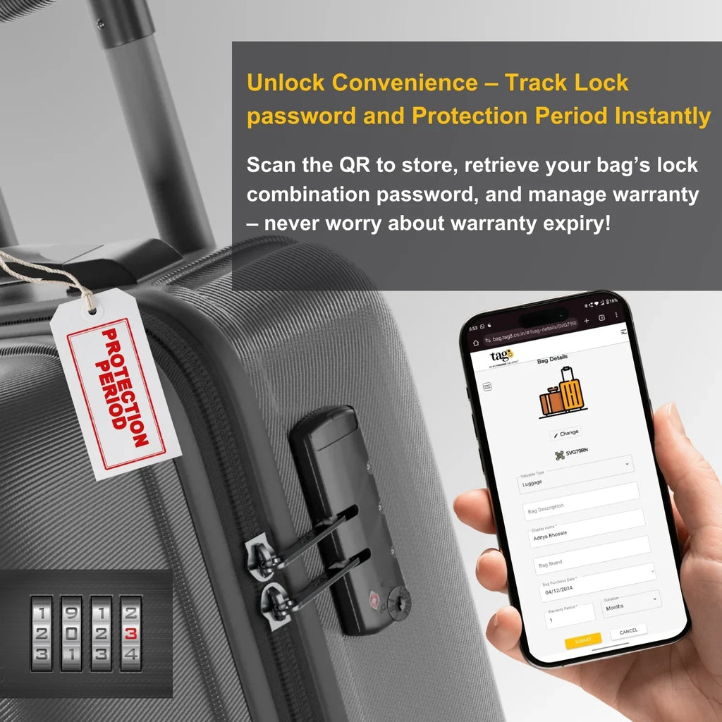 London QR Bag Tag by tag8 for secure tracking