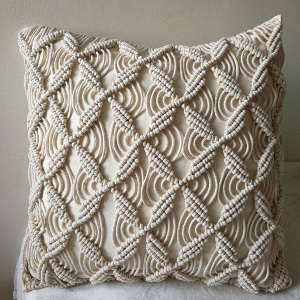 Macrame Cushion Cover 
Size : 16X16-Indiehaat