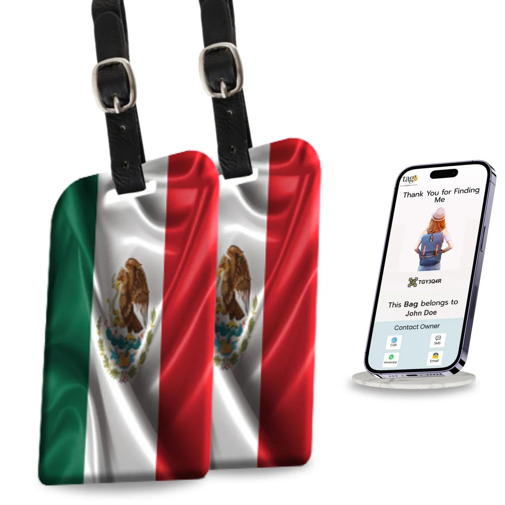 Mexico QR Bag Tag by tag8 for secure travel 