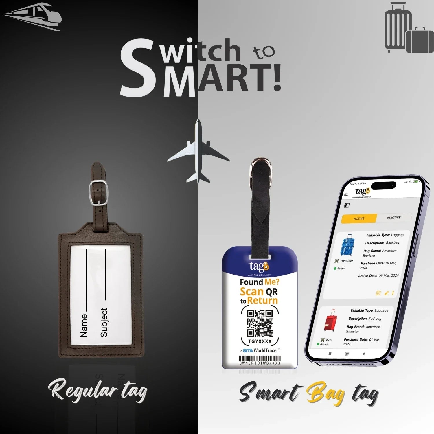 Netherlands QR Bag Tag by tag8 for bag recovery