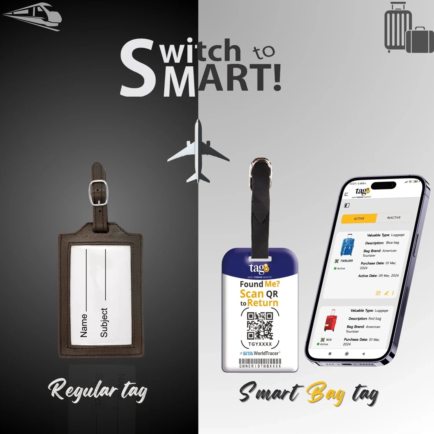 New Zealand QR Bag Tag by tag8 for secure luggage tracking