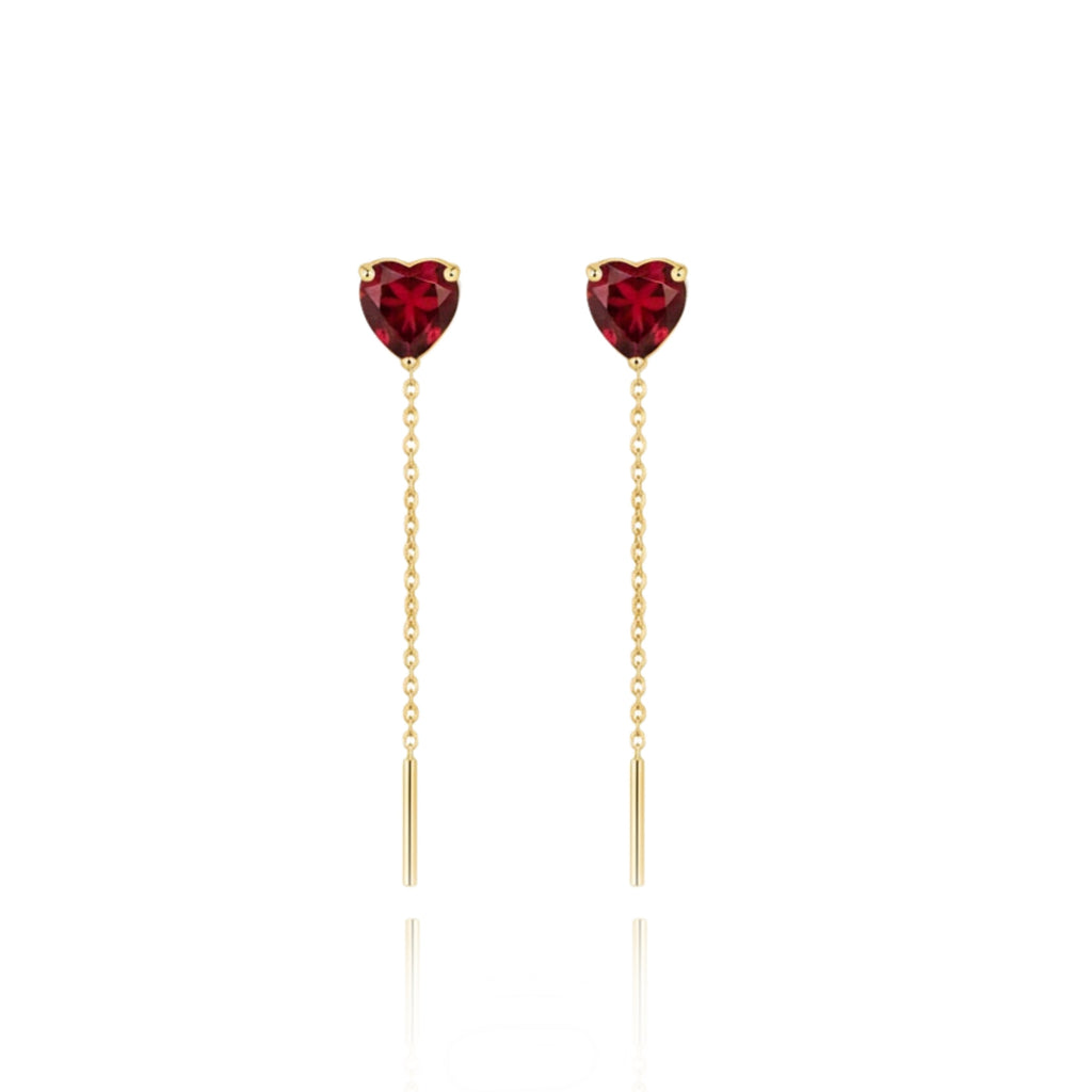 Red Love heart Silver Sui dhaga